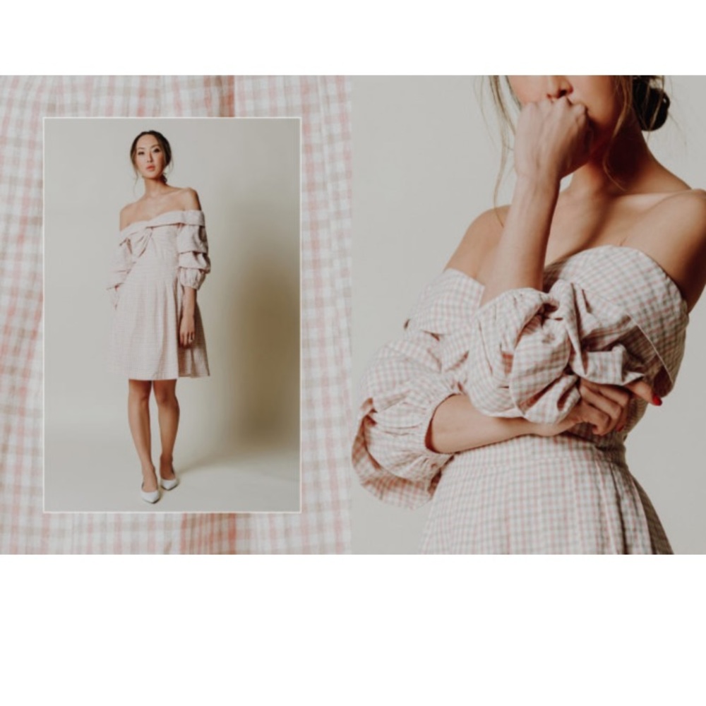 Chriselle x J.O.A. Tiered sleeve minidress